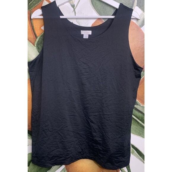 Chicos Size 2 US Large Black Seamless Tank Top - Picture 1 of 5